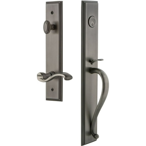 Grandeur Carsgrprt_Eset_234_Lh Carre Solid Brass Rose Left Handed Keyed Entry Single