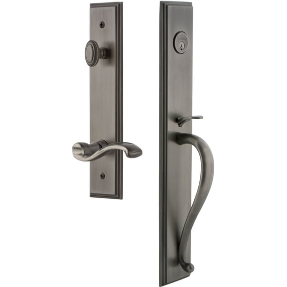 Grandeur 847487 Carre Solid Brass Rose Left Handed Keyed Entry Single Cylinder "S" Grip