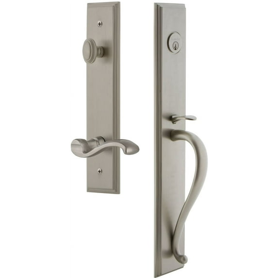 Grandeur Carsgrprt_Eset_238_Lh Carre Solid Brass Rose Left Handed Keyed Entry Single