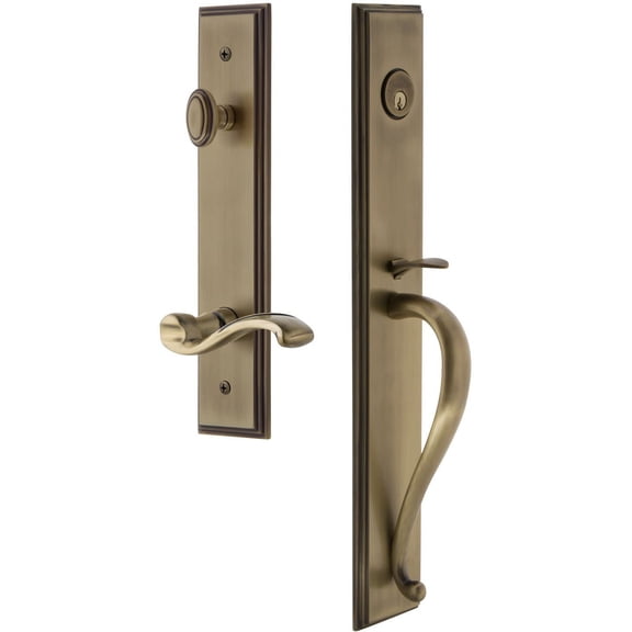 Grandeur 847581 Carre Solid Brass Rose Right Handed Keyed Entry Single Cylinder "S" Grip