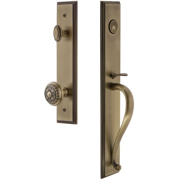 Grandeur Carsgrwin_Eset_238 Carre Solid Brass Rose Keyed Entry Single Cylinder "S" Grip