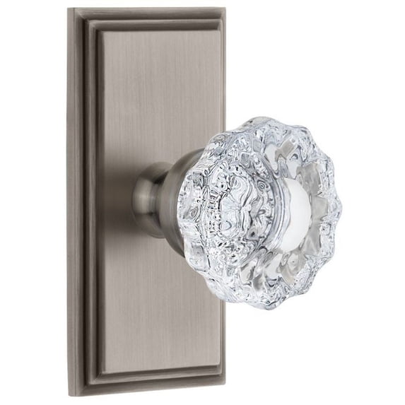 Grandeur 825719 Carre Solid Brass Rose Privacy Door Knob Set - Grey