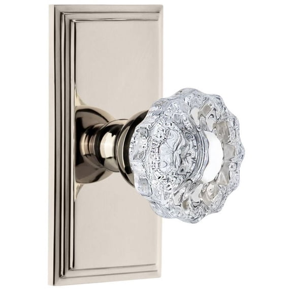 Grandeur 825723 Carre Solid Brass Rose Privacy Door Knob Set - Nickel
