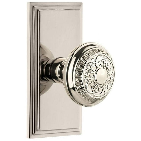 Grandeur Carwin_Prv_234 Carre Solid Brass Rose Privacy Door Knob Set - Nickel