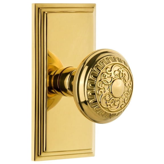 Grandeur Carwin_Prv_238 Carre Solid Brass Rose Privacy Door Knob Set - Brass