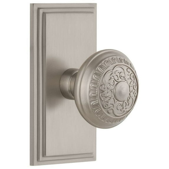 Grandeur Carwin_Prv_238 Carre Solid Brass Rose Privacy Door Knob Set - Nickel