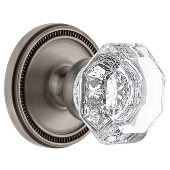 Grandeur 813511 Soleil Solid Brass Rose Passage Door Knob Set - Grey