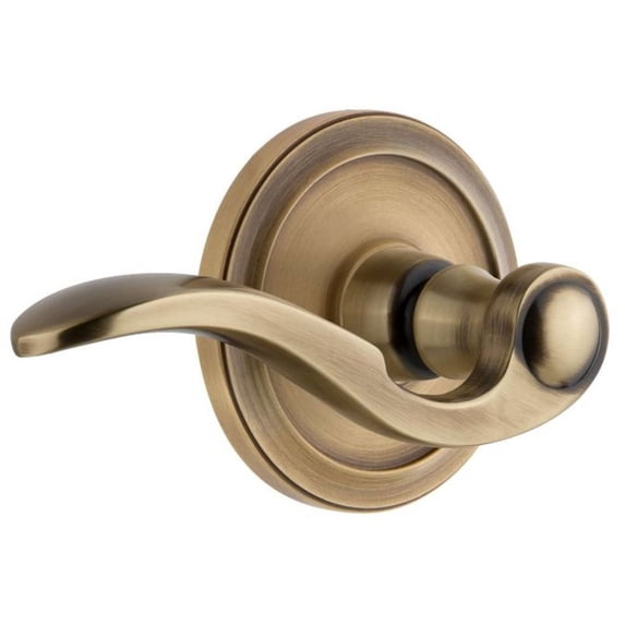 Grandeur 814539 Circulaire Solid Brass Rose Left Handed Privacy Door Lever Set - Brass