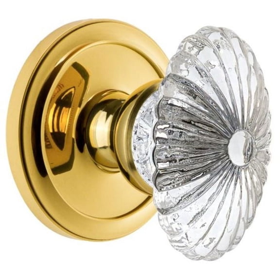 Grandeur Cirbur_Prv_234 Circulaire Solid Brass Rose Privacy Door Knob Set - Brass