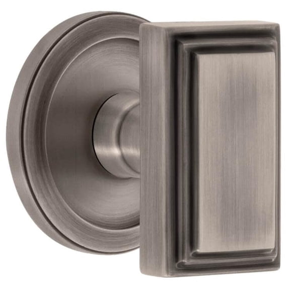 Grandeur 887774 Carre Solid Brass Privacy Door Knob Set - Grey
