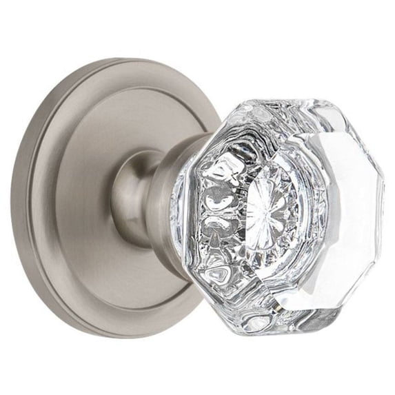 Grandeur 810576 Circulaire Solid Brass Rose Dummy Door Knob Set - Nickel