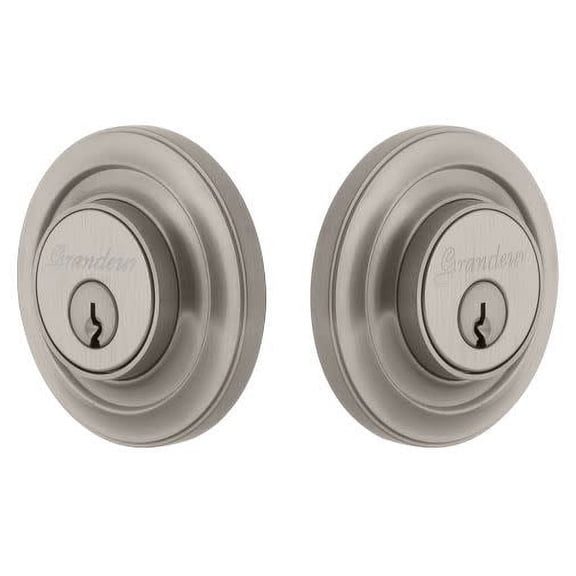 Grandeur 825983 Circulaire Solid Brass Rose Double Cylinder Deadbolt - Nickel