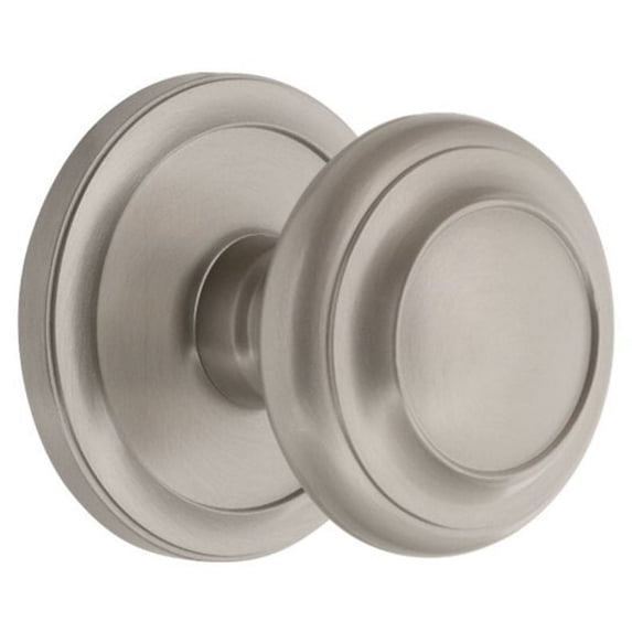 Grandeur 820238 Circulaire Solid Brass Rose Privacy Door Knob Set - Nickel