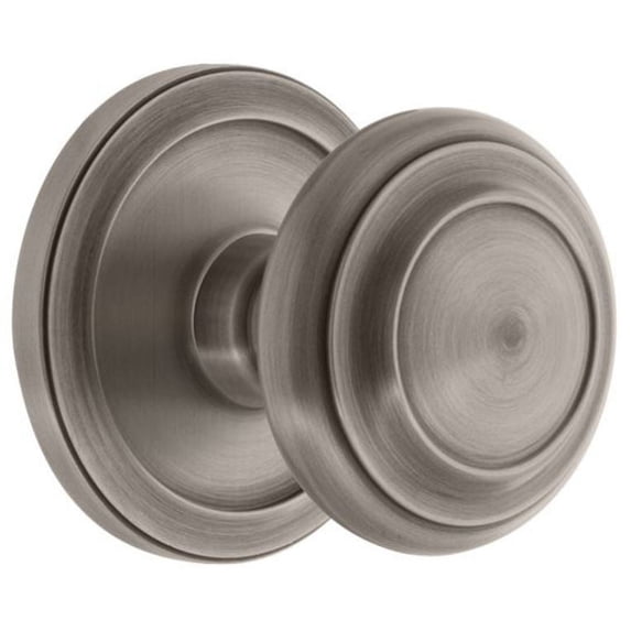 Grandeur 809859 Circulaire Solid Brass Rose Passage Door Knob Set - Grey
