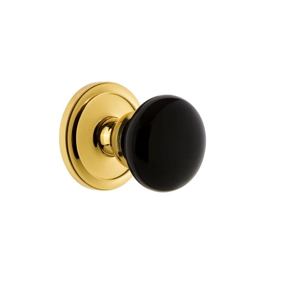 Grandeur Circov_Psg_234 Circulaire Solid Brass Rose Passage Door Knob Set - Brass