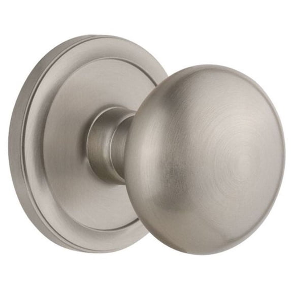 Grandeur Cirfav_Dd_Na Circulaire Solid Brass Rose Dummy Door Knob Set - Nickel