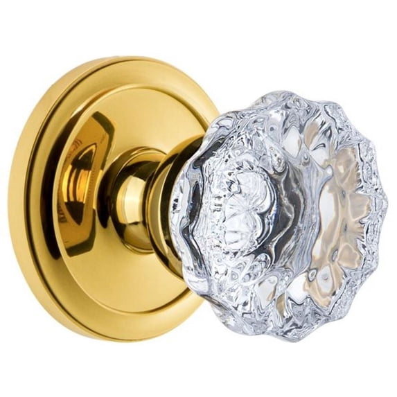 Grandeur 809815 Circulaire Solid Brass Rose Passage Door Knob Set - Brass