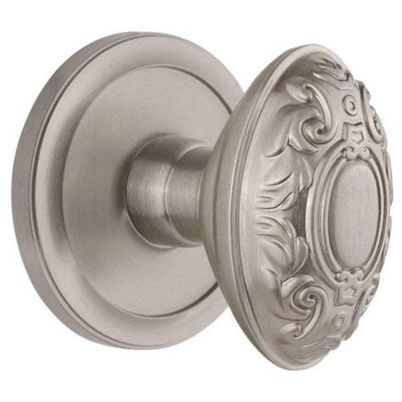 Grandeur 812497 Circulaire Solid Brass Rose Passage Door Knob Set - Nickel