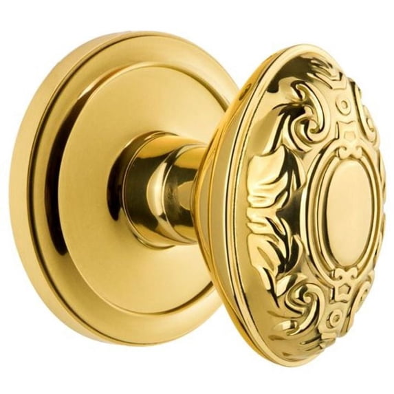 Grandeur 809787 Circulaire Solid Brass Rose Passage Door Knob Set - Brass