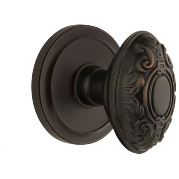 Grandeur Cirgvc_Psg_238 Circulaire Solid Brass Rose Passage Door Knob Set - Bronze