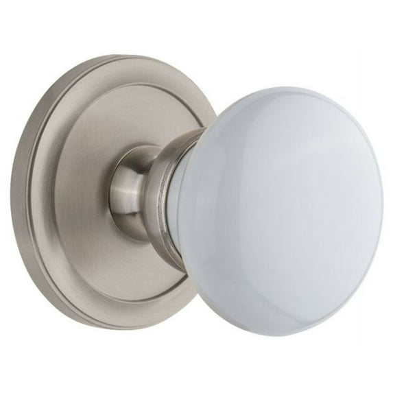 Grandeur Cirhyd_Prv_238 Circulaire Solid Brass Rose Privacy Door Knob Set - Nickel
