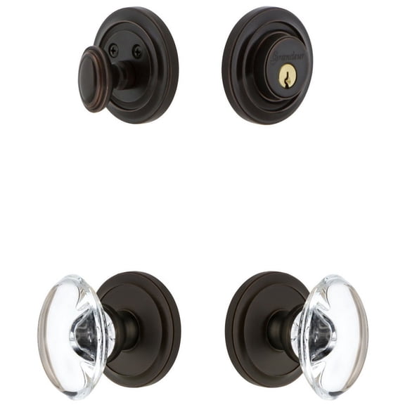 Grandeur 827059 Circulaire Solid Brass Single Cylinder Keyed Entry Knobset And Deadbolt