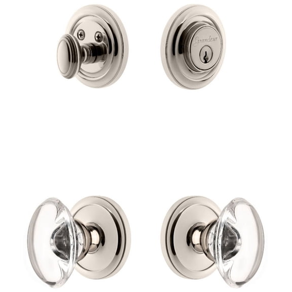 Grandeur 827051 Circulaire Solid Brass Single Cylinder Keyed Entry Knobset And Deadbolt