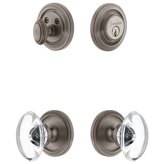 Grandeur 827039 Circulaire Solid Brass Single Cylinder Keyed Entry Knobset And Deadbolt