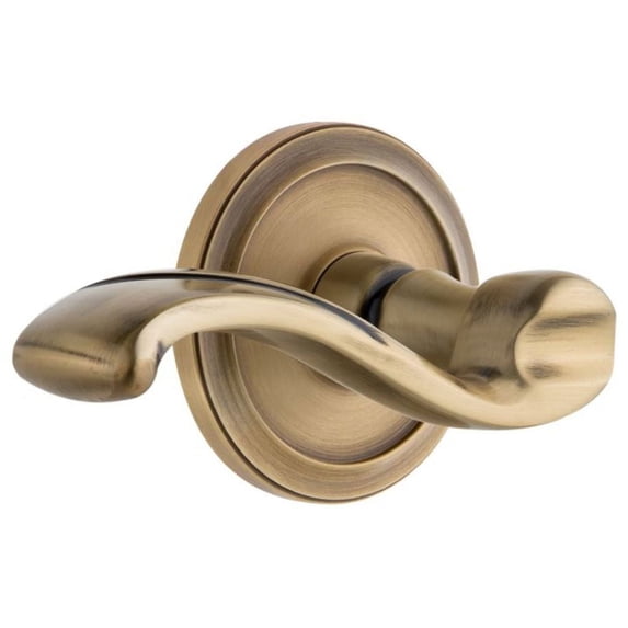 Grandeur 810652 Circulaire Solid Brass Rose Left Handed Privacy Door Lever Set - Brass