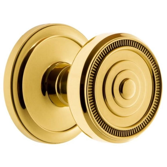 Grandeur Cirsol_Prv_234 Circulaire Solid Brass Rose Privacy Door Knob Set - Brass