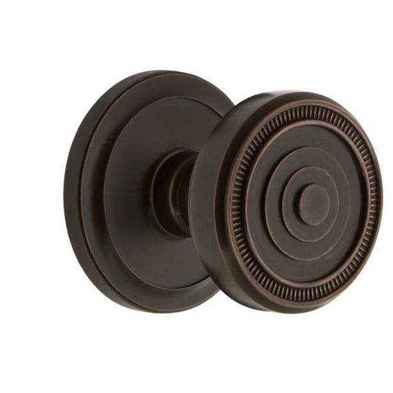 Grandeur 820369 Circulaire Solid Brass Rose Privacy Door Knob Set - Bronze