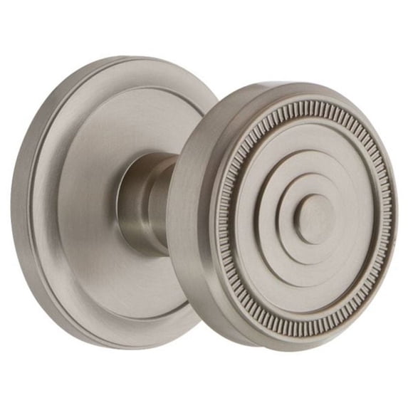 Grandeur 820368 Circulaire Solid Brass Rose Privacy Door Knob Set - Nickel