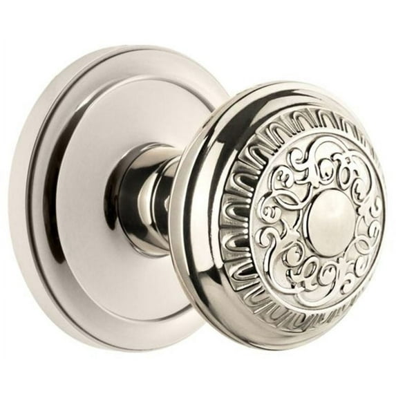 Grandeur Cirwin_Prv_238 Circulaire Solid Brass Rose Privacy Door Knob Set - Nickel