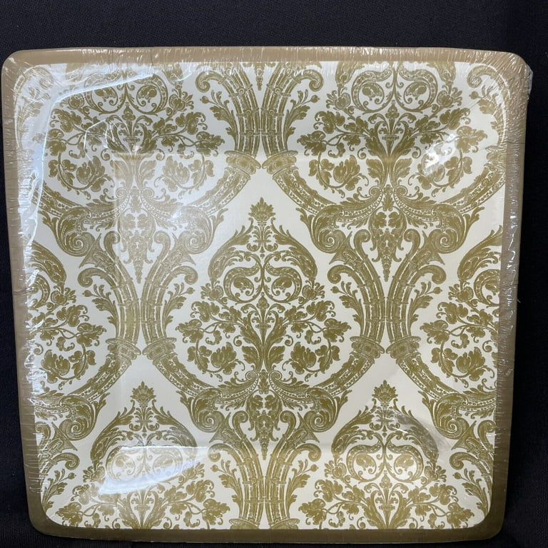 Grandeur Cream Gold 10&rdquo; Square Dinner Plates Ct