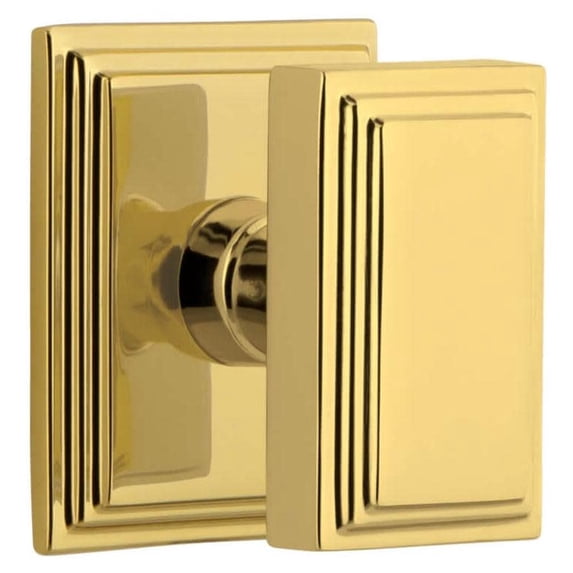 Grandeur 873072 Carre Solid Brass Privacy Door Knob Set - Brass
