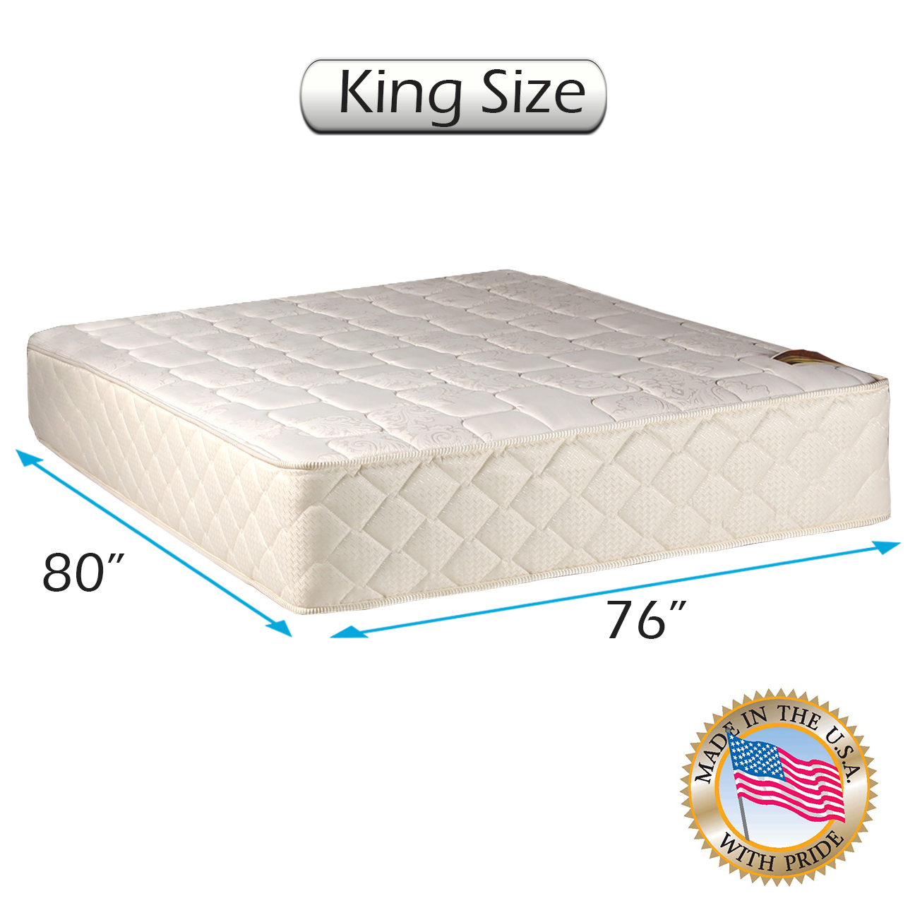 Grandeur Deluxe Medium Firm (King 76"x80"x12") Mattress Only Fully