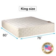 Grandeur Deluxe Medium Firm Two-Sided Mattress Only with Mattress Cover Protector Included - Fully Assembled, Sleep Support, Long Lasting Comfort by Dream Solutions USA (King 76"x80"x12")
