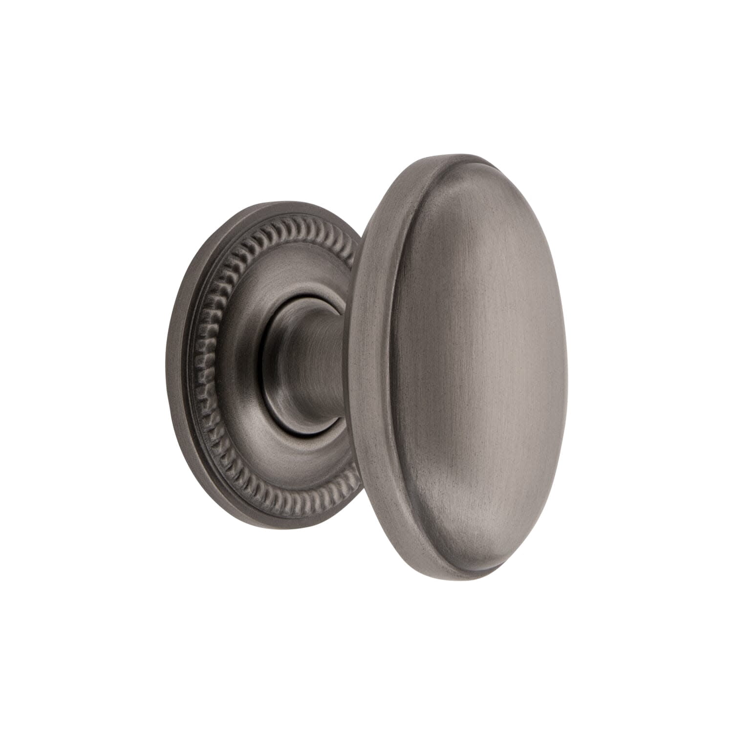 Grandeur 800112 Eden Prairie 1-3/4” Solid Brass Vintage Oval Cabinet Knob - Grey
