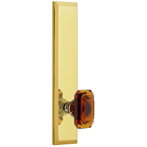 Grandeur 835876 Fifth Avenue Solid Brass Rose Tall Plate Passage Door Knob Set - Brass
