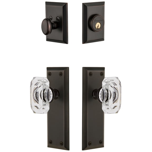 Grandeur 828941 Fifth Avenue Solid Brass Single Cylinder Keyed Entry Knobset And Deadbolt