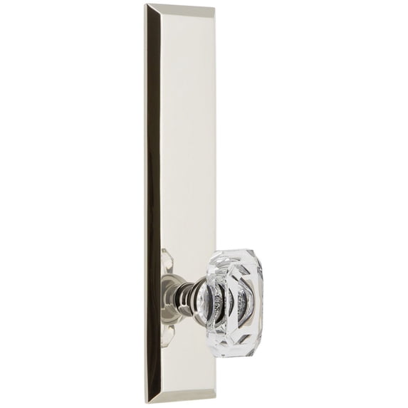 Grandeur Favbcc_Tp_Dd_Na Fifth Avenue Solid Brass Rose Tall Plate Dummy Door Knob Set -