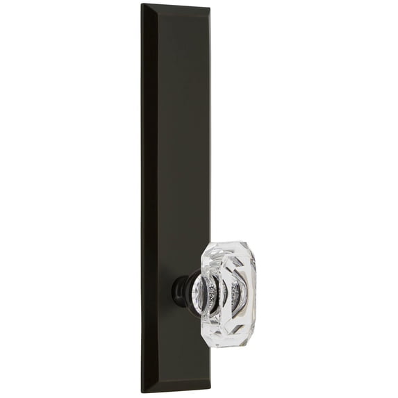 Grandeur 837467 Fifth Avenue Solid Brass Rose Right Handed Tall Plate Privacy Door Knob