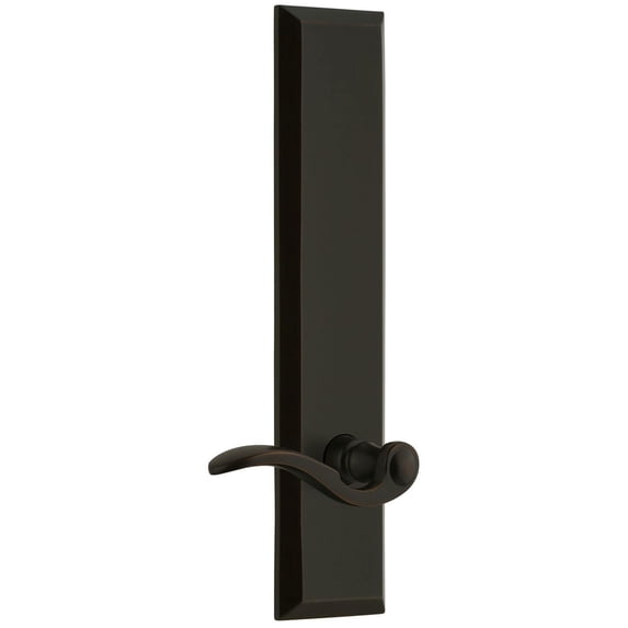 Grandeur Favbel_Tp_Prv_238_Lh Fifth Avenue Solid Brass Rose Left Handed Tall Plate Privacy