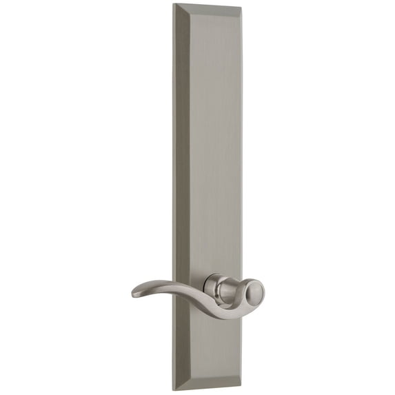 Grandeur Favbel_Tp_Psg_238_Lh Fifth Avenue Solid Brass Rose Left Handed Tall Plate Passage