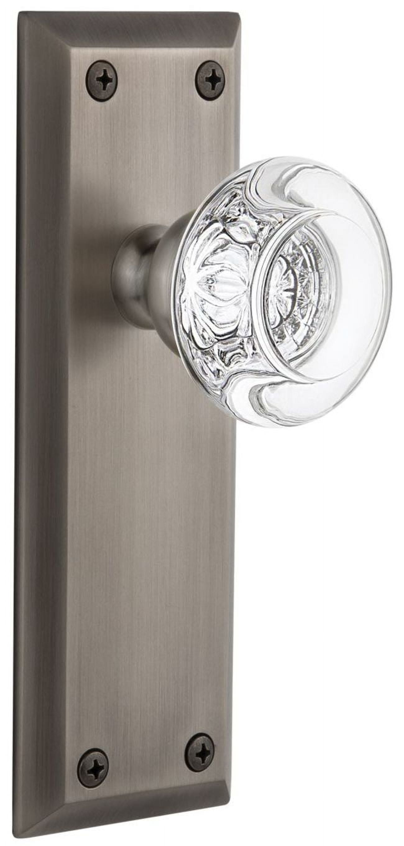 Grandeur 810100 Fifth Avenue Solid Brass Rose Dummy Door Knob Set - Grey