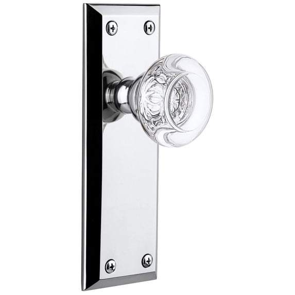 Grandeur 814108 Fifth Avenue Solid Brass Rose Privacy Door Knob Set - Chrome