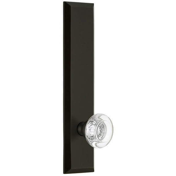 Grandeur Favbor_Tp_Psg_238 Fifth Avenue Solid Brass Rose Tall Plate Passage Door Knob Set