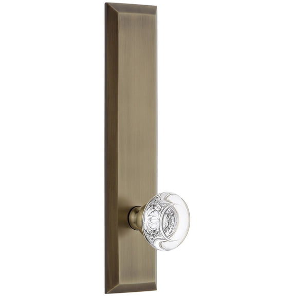 Grandeur 803030 Fifth Avenue Solid Brass Rose Tall Plate Single Dummy Door Knob - Brass