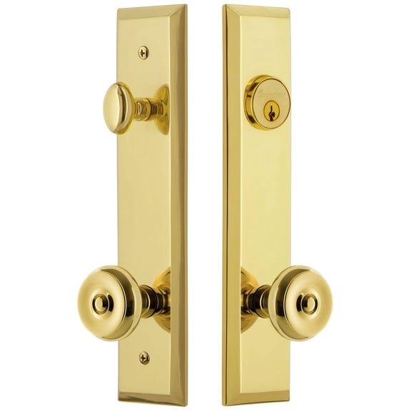 Grandeur 840567 Fifth Avenue Solid Brass Tall Plate Single Cylinder Keyed Entry Set -