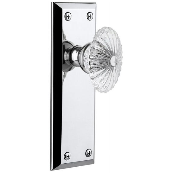 Grandeur Favbur_Prv_234 Fifth Avenue Solid Brass Rose Privacy Door Knob Set - Chrome